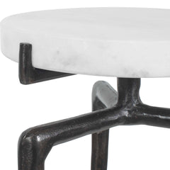 Tobias White Marble Slab Drink Table - Ornate Home