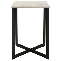 Tobin White 2-piece Marble Top Coffee and End Table Set - Ornate Home