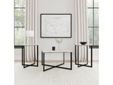 Tobin White 3-piece Marble Top Coffee and End Table Set - Ornate Home