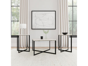 Tobin White 3-piece Marble Top Coffee and End Table Set - Ornate Home