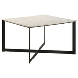 Tobin White 3-piece Marble Top Coffee and End Table Set - Ornate Home