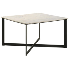 Tobin White 3-piece Marble Top Coffee and End Table Set - Ornate Home