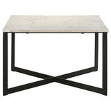 Tobin White 3-piece Marble Top Coffee and End Table Set - Ornate Home