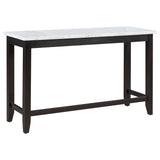 Toby Rustic Espresso 60-inch Marble Counter Dining Table - Ornate Home