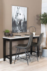 Toby Rustic Espresso 60-inch Marble Counter Dining Table - Ornate Home