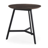 Todd Dark Brown Wood with Metal Legs Side Table - Ornate Home