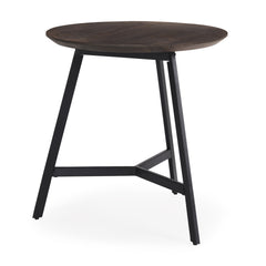 Todd Dark Brown Wood with Metal Legs Side Table - Ornate Home