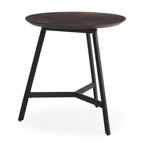 Todd Dark Brown Wood with Metal Legs Side Table - Ornate Home