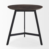 Todd Dark Brown Wood with Metal Legs Side Table - Ornate Home