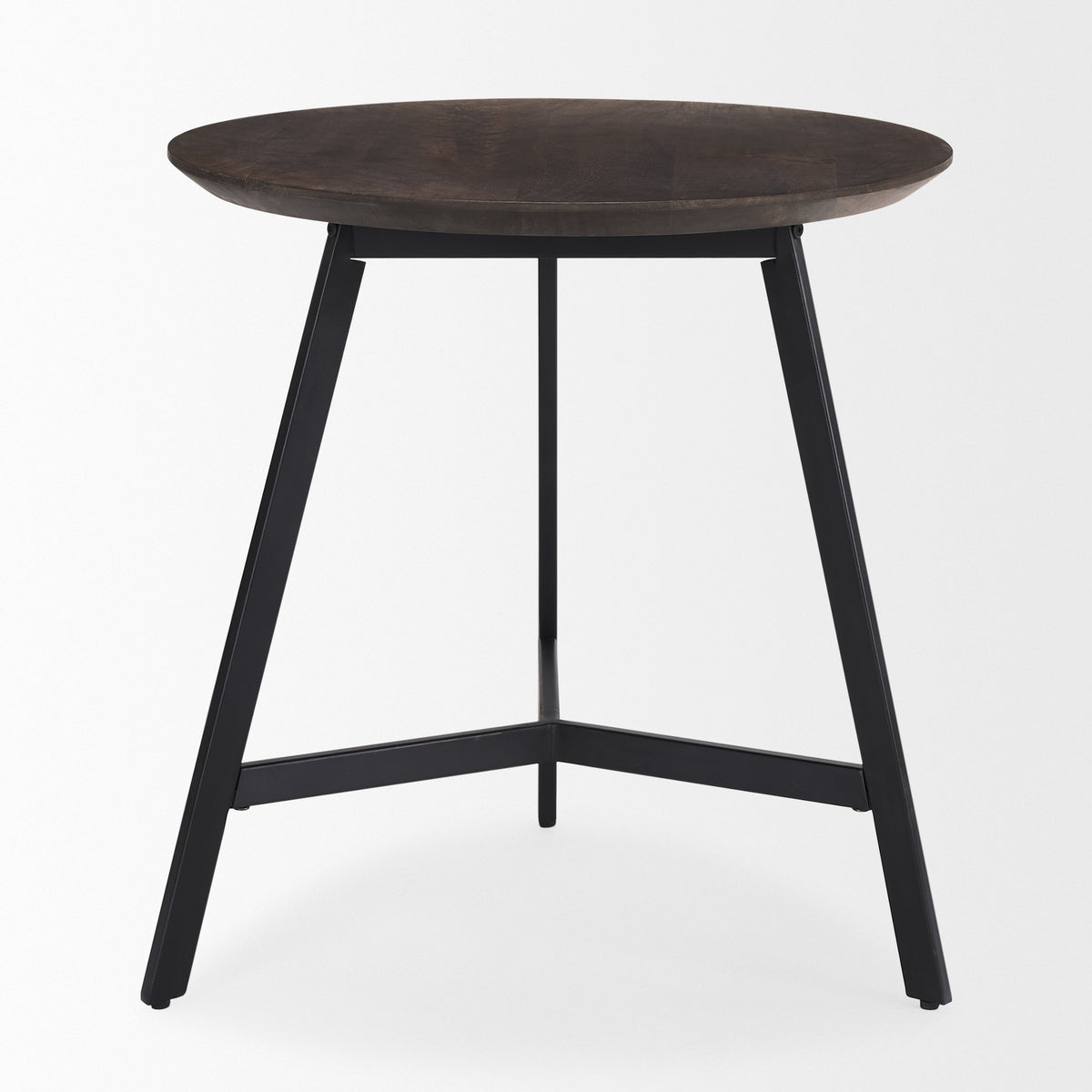 Todd Dark Brown Wood with Metal Legs Side Table - Ornate Home