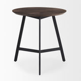 Todd Dark Brown Wood with Metal Legs Side Table - Ornate Home