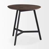 Todd Dark Brown Wood with Metal Legs Side Table - Ornate Home