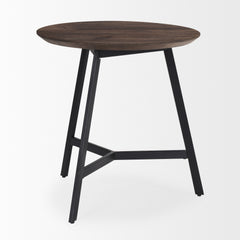 Todd Dark Brown Wood with Metal Legs Side Table - Ornate Home