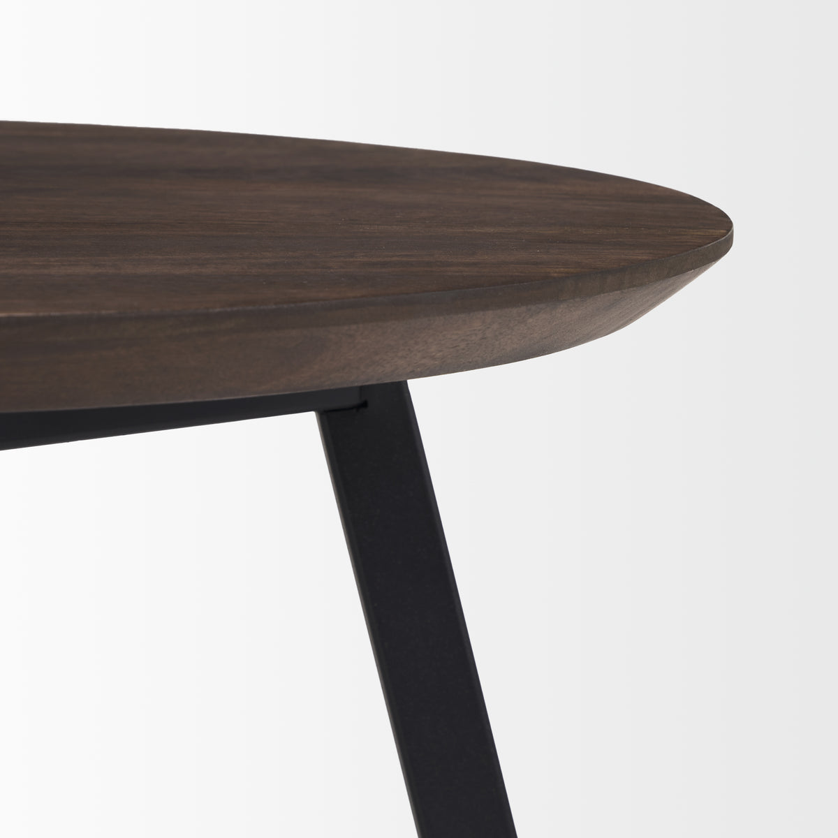 Todd Dark Brown Wood with Metal Legs Side Table - Ornate Home