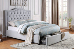 Toddrick Gray California King Platform Bed with Storage Drawers - Ornate Home