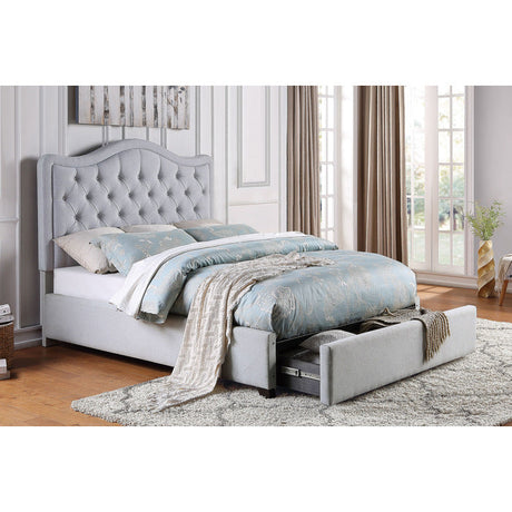 Toddrick Gray California King Platform Bed with Storage Drawers - Ornate Home