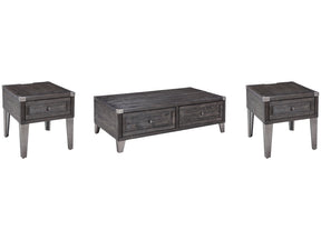 Todoe Dark Gray Coffee Table and 2 End Tables (Online Special Price) - Ornate Home
