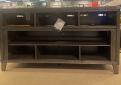 Todoe Gray 65" TV Stand w/ Wide Electric Fireplace Insert - Ornate Home