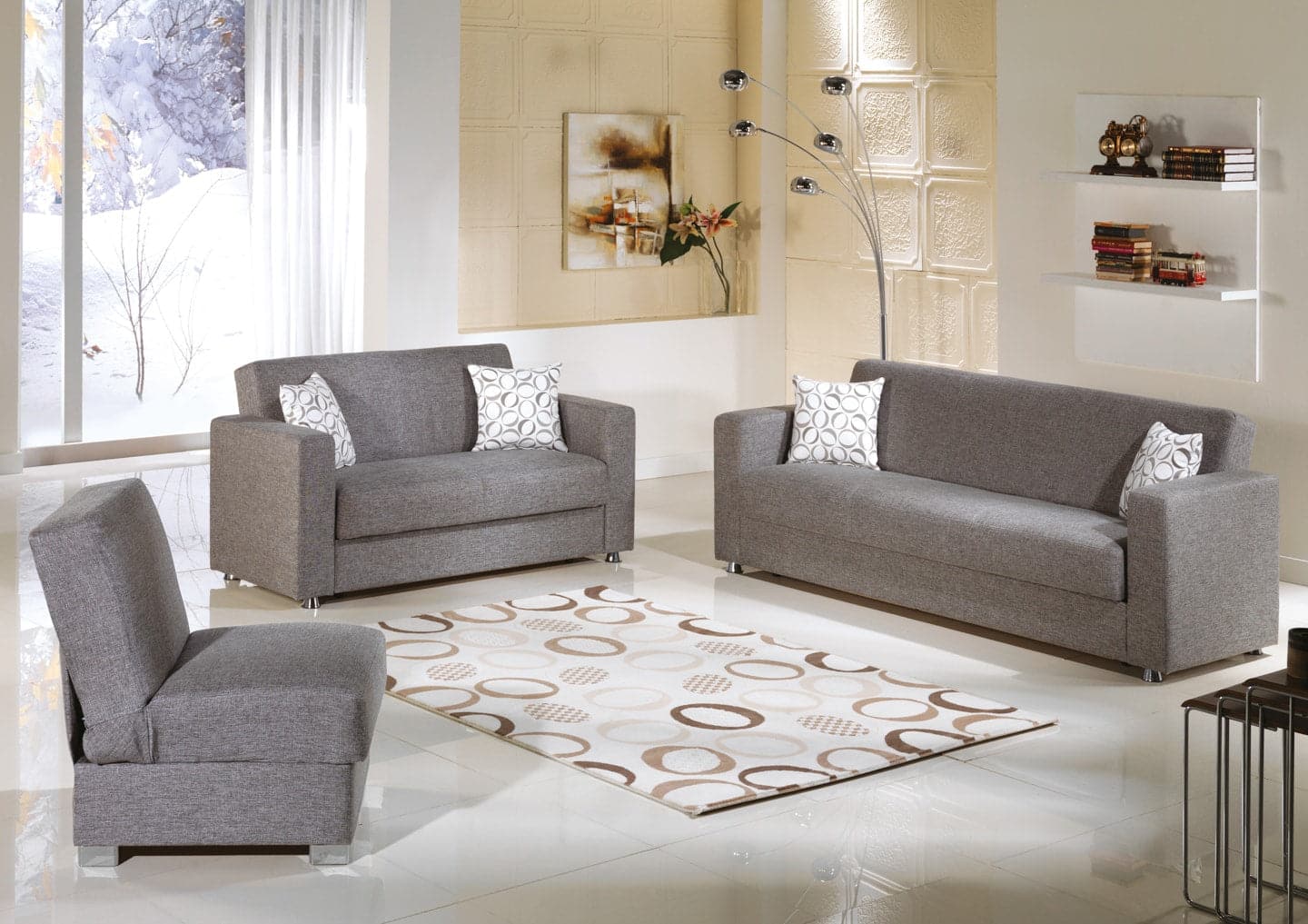 Tokyo Gray Living Room Set - Ornate Home