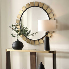 Toluca Brass Round Mirror - Ornate Home