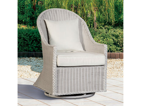 Tomohon White Swivel Outdoor Chair - Ornate Home