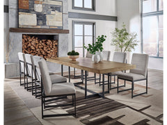 Tomtyn Light Brown Dining Table and 8 Chairs - Ornate Home