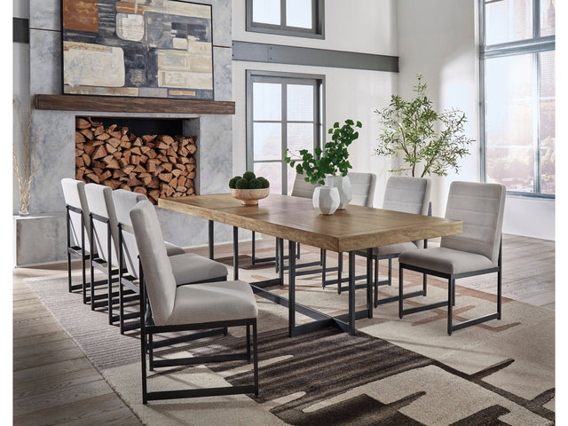 Tomtyn Light Brown Dining Table and 8 Chairs - Ornate Home