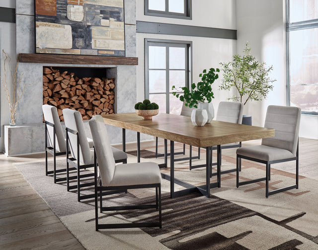 Tomtyn Light Brown Extension Dining Table and 6 Chairs (Online Special Price) - Ornate Home