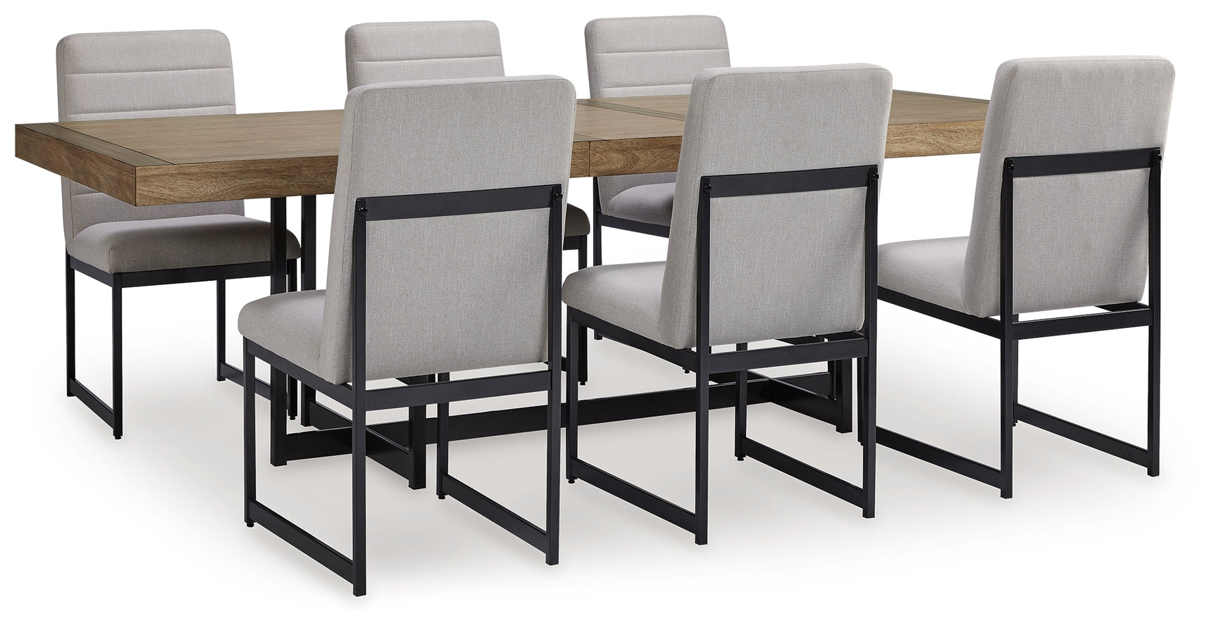 Tomtyn Light Brown Extension Dining Table and 6 Chairs (Online Special Price) - Ornate Home