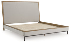 Tomtyn Light Brown King Upholstered Bed - Ornate Home