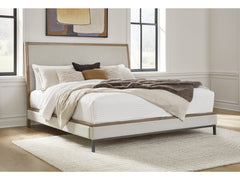Tomtyn Light Brown Queen Upholstered Bed - Ornate Home