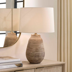 Tonachio Brown Etched Urn Table Lamp - Ornate Home