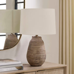Tonachio Brown Etched Urn Table Lamp - Ornate Home