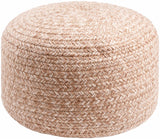 Tonanitla Natural Fiber Blush Knitted Outdoor Pouf - Ornate Home