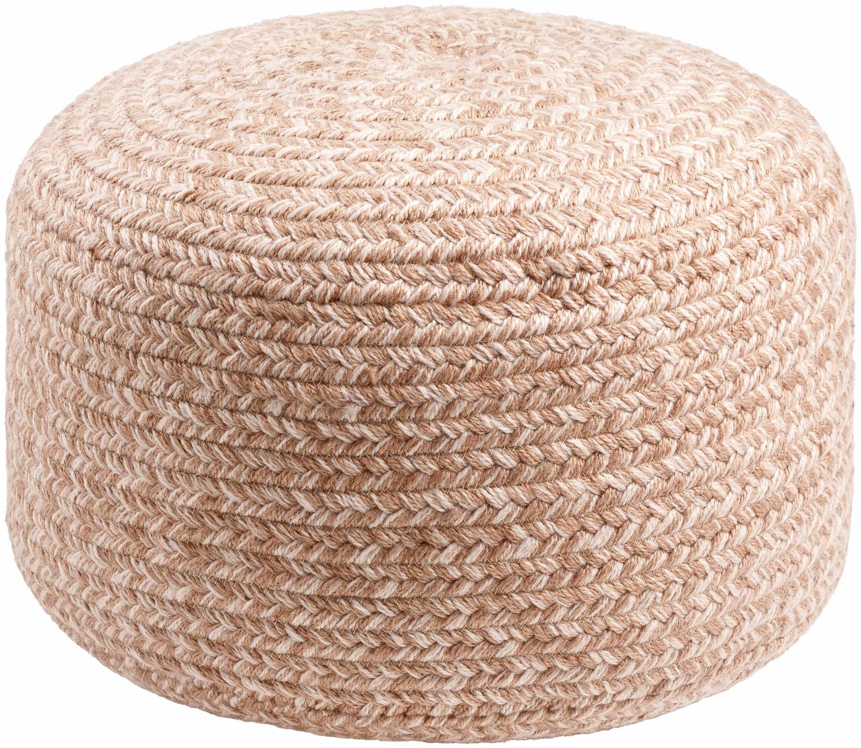 Tonanitla Natural Fiber Blush Knitted Outdoor Pouf - Ornate Home