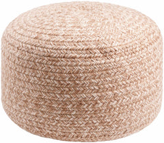 Tonanitla Natural Fiber Blush Knitted Outdoor Pouf - Ornate Home