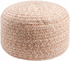 Tonanitla Natural Fiber Blush Knitted Outdoor Pouf - Ornate Home
