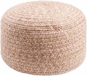 Tonanitla Natural Fiber Blush Knitted Outdoor Pouf - Ornate Home
