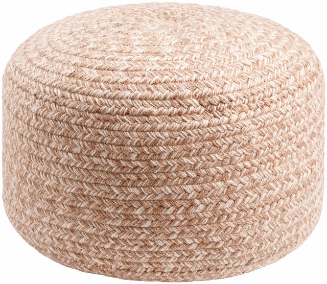 Tonanitla Natural Fiber Blush Knitted Outdoor Pouf - Ornate Home