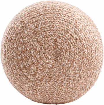 Tonanitla Natural Fiber Blush Knitted Outdoor Pouf - Ornate Home
