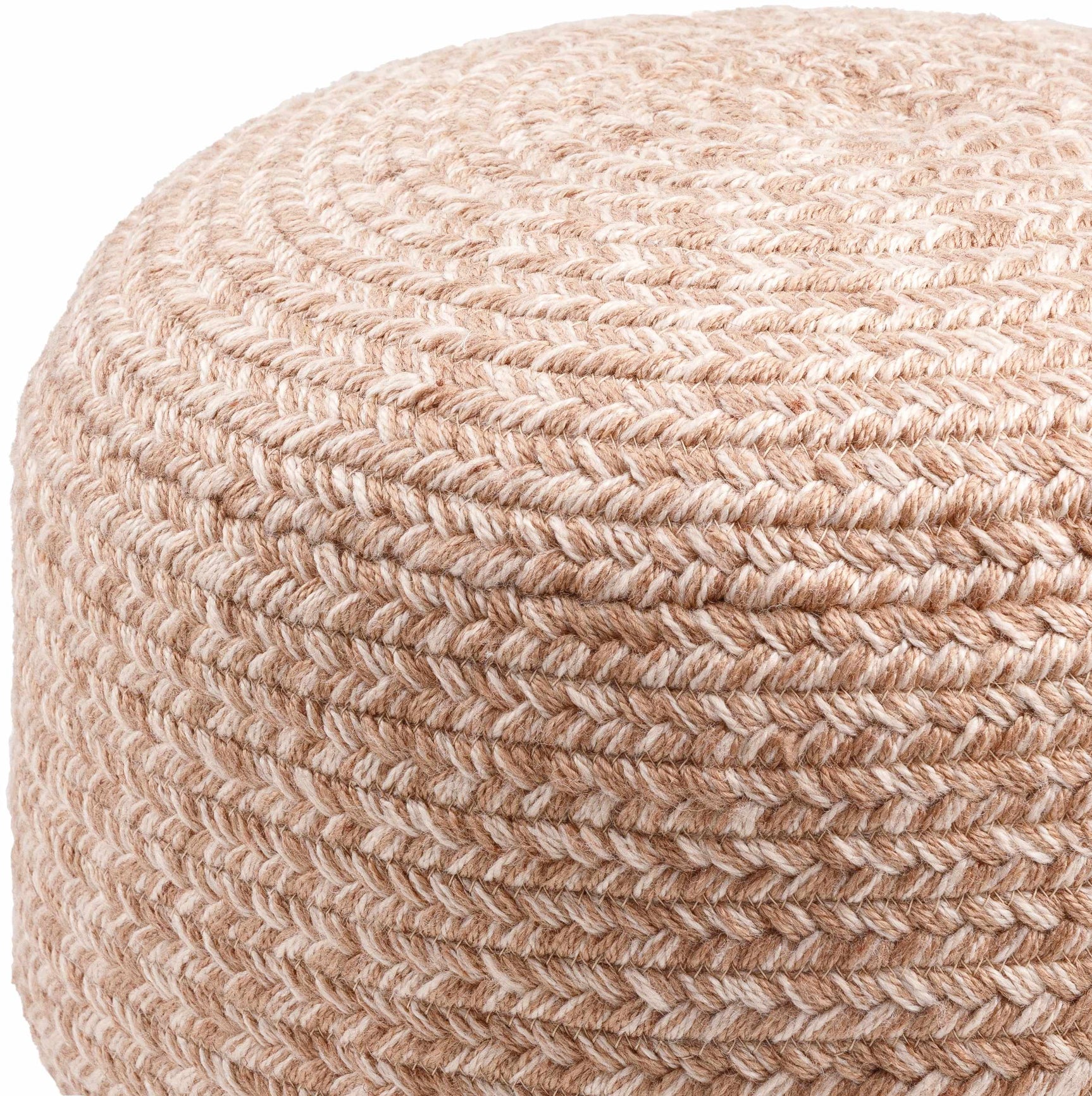 Tonanitla Natural Fiber Blush Knitted Outdoor Pouf - Ornate Home