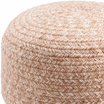 Tonanitla Natural Fiber Blush Knitted Outdoor Pouf - Ornate Home