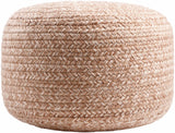 Tonanitla Natural Fiber Blush Knitted Outdoor Pouf - Ornate Home