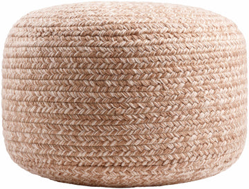 Tonanitla Natural Fiber Blush Knitted Outdoor Pouf - Ornate Home
