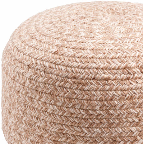Tonanitla Natural Fiber Blush Knitted Pouf - Ornate Home