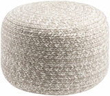Tonanitla Natural Fiber Light Gray Knitted Outdoor Pouf - Ornate Home