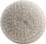 Tonanitla Natural Fiber Light Gray Knitted Outdoor Pouf - Ornate Home