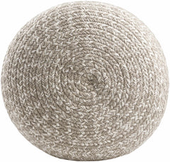 Tonanitla Natural Fiber Light Gray Knitted Outdoor Pouf - Ornate Home