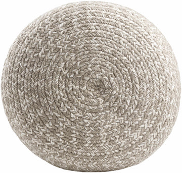 Tonanitla Natural Fiber Light Gray Knitted Outdoor Pouf - Ornate Home