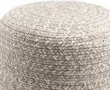 Tonanitla Natural Fiber Light Gray Knitted Outdoor Pouf - Ornate Home